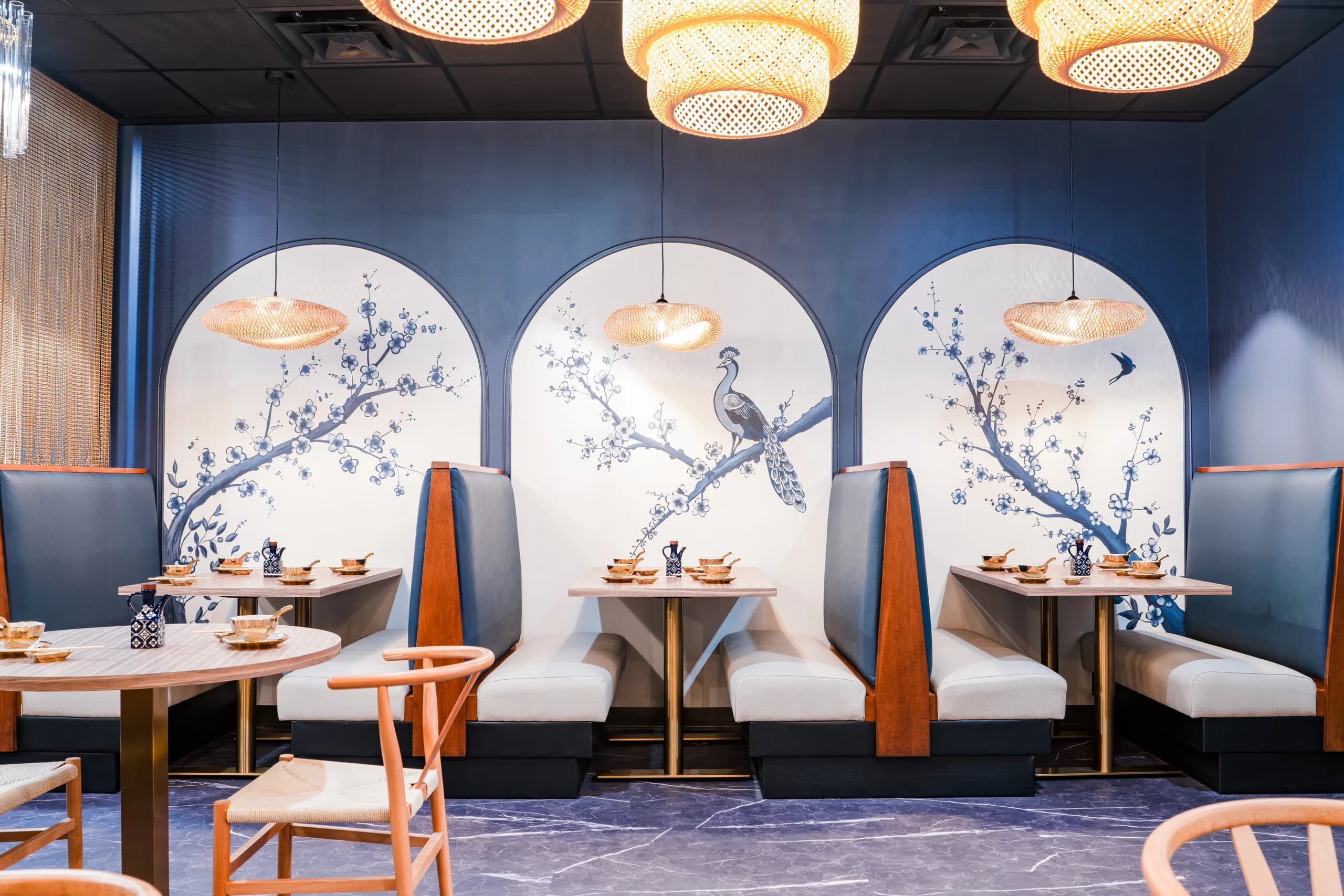 Booths in the UMI dining room